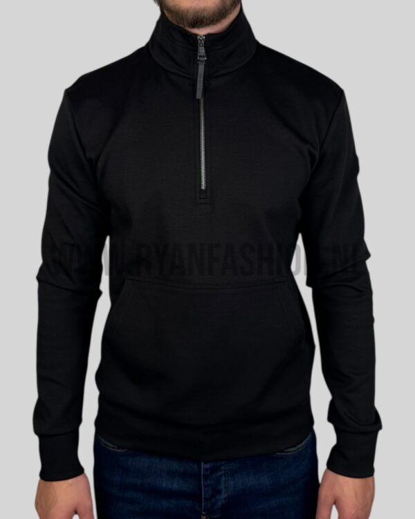 Moncler Cotton Half-Zip Sweater Black