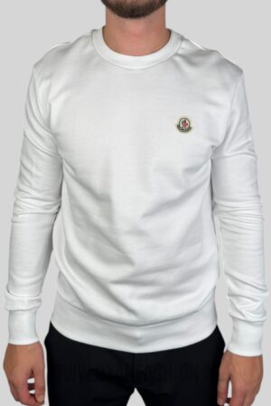 Moncler Logo Patch Cotton Sweater White