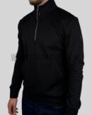 Moncler Cotton Half-Zip Sweater Black