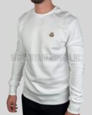 Moncler Logo Patch Cotton Sweater White