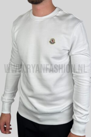 Moncler Logo Patch Cotton Sweater White