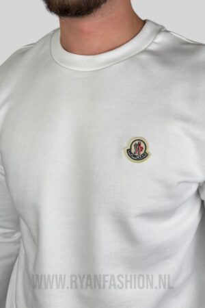 Moncler Logo Patch Cotton Sweater White