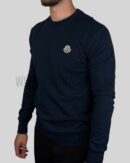 Moncler Logo Patch Cotton Sweater Dark Blue