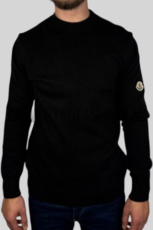 Moncler Classic Patch Knitted Sweater Black
