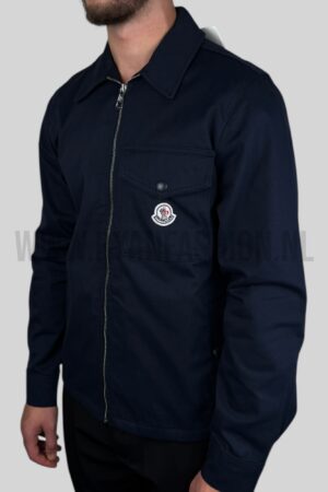 Moncler Cotton Gabardine Zip-Up Shirt Jacket Navy