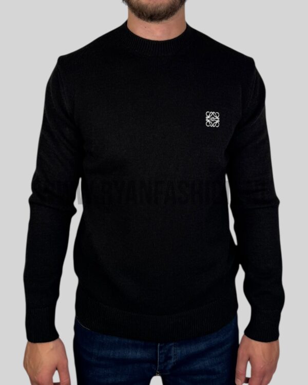 Loewe Embroidered Logo Knitted Sweater Black