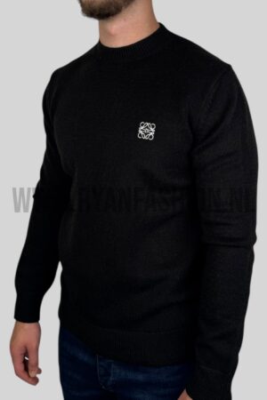 Loewe Embroidered Logo Knitted Sweater Black