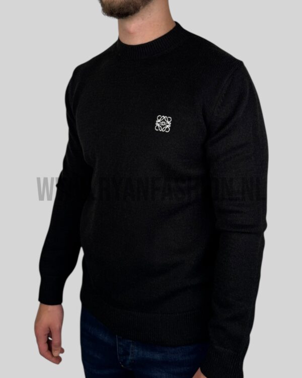 Loewe Embroidered Logo Knitted Sweater Black - Afbeelding 2