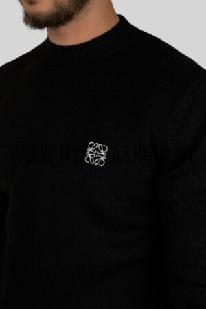 Loewe Embroidered Logo Knitted Sweater Black