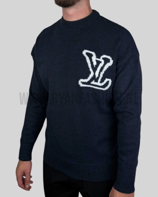 Louis Vuitton LV Intarsia Knitted Sweater Navy - Afbeelding 2