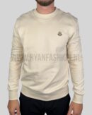 Moncler Logo Patch Cotton Sweater Beige