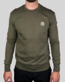 Moncler Logo Patch Cotton Sweater Khaki