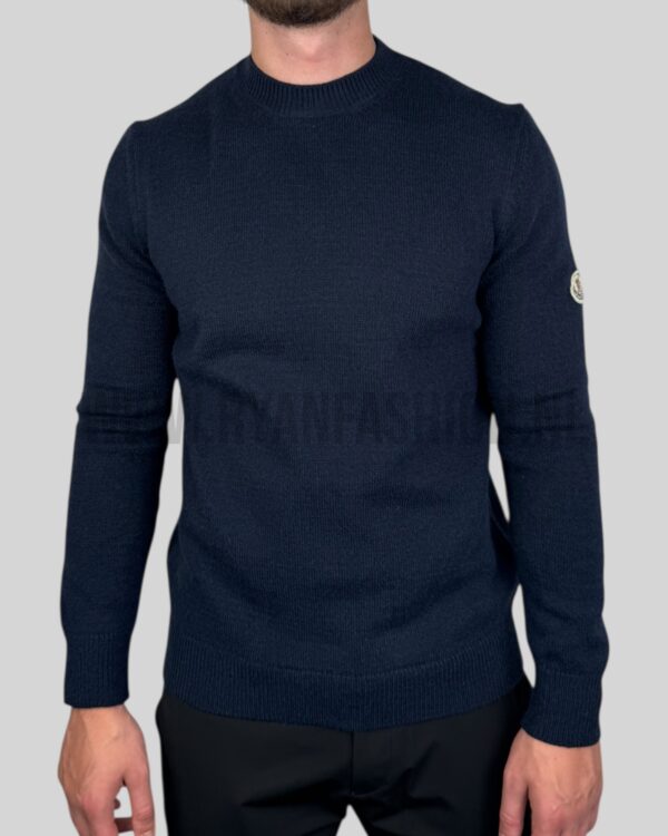 Moncler Classic Patch Knitted Sweater Navy Blue - Afbeelding 2