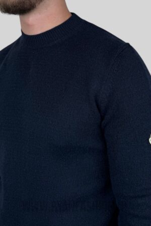 Moncler Classic Patch Knitted Sweater Navy Blue
