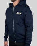 Jacquemus De Gros Grain Zipped Hoodie Navy Blue