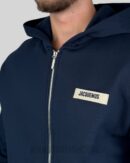 Jacquemus De Gros Grain Zipped Hoodie Navy Blue