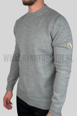 Moncler Classic Patch Knitted Sweater Grey