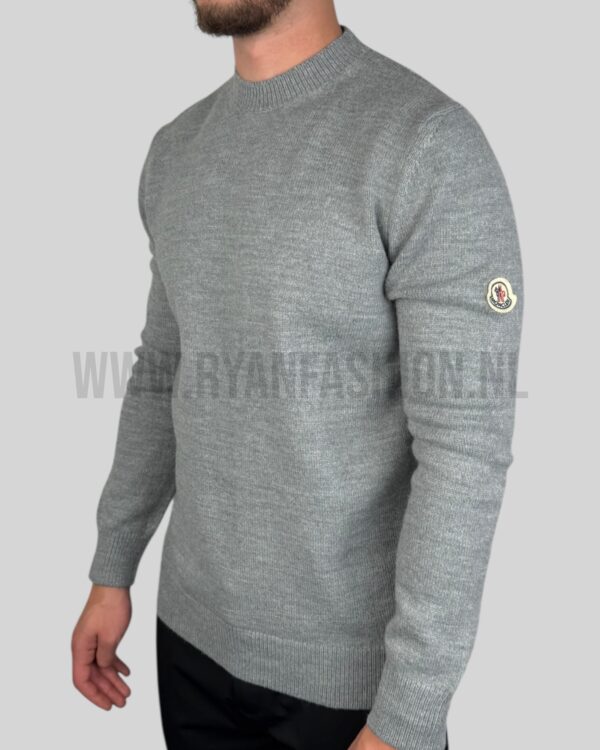 Moncler Classic Patch Knitted Sweater Grey