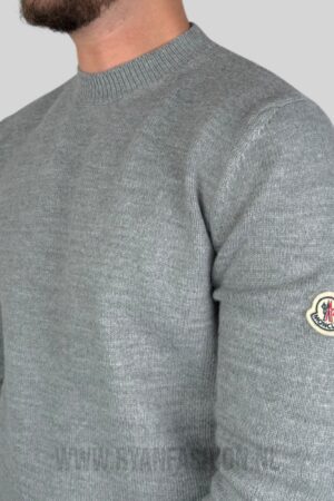Moncler Classic Patch Knitted Sweater Grey