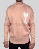 Ami Paris Wool Sweater Powder Off White