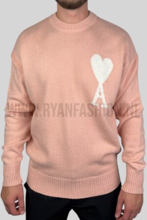Ami Paris Wool Sweater Powder Off White