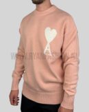 Ami Paris Wool Sweater Powder Off White