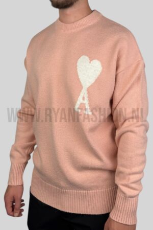 Ami Paris Wool Sweater Powder Off White