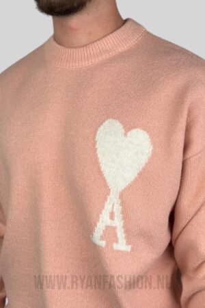 Ami Paris Wool Sweater Powder Off White