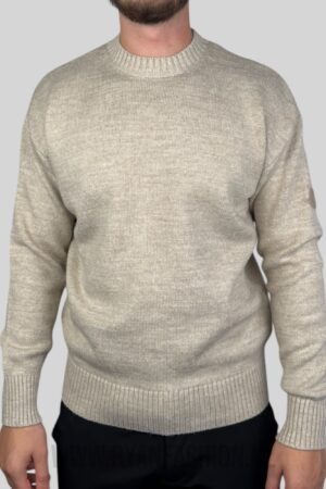 Moncler Classic Patch Knitted Sweater Beige