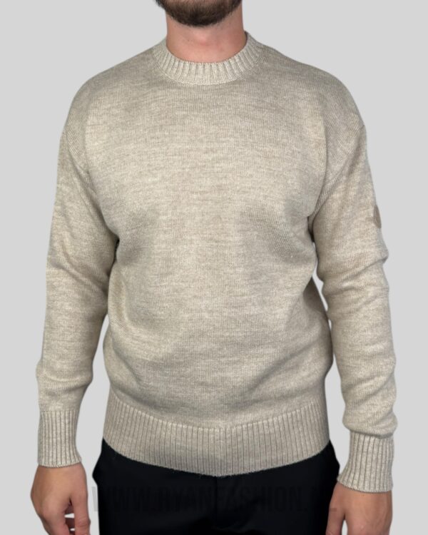 Moncler Classic Patch Knitted Sweater Beige - Afbeelding 2