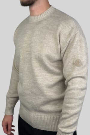 Moncler Classic Patch Knitted Sweater Beige