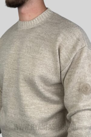 Moncler Classic Patch Knitted Sweater Beige
