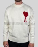 Ami Paris Wool Sweater White Red