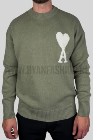 Ami Paris Wool Sweater Green