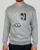 Hermes ''H Puzzle'' Crewneck Sweater Grey