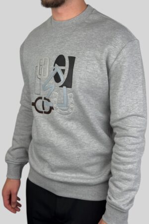 Hermes ''H Puzzle'' Crewneck Sweater Grey