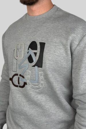 Hermes ''H Puzzle'' Crewneck Sweater Grey