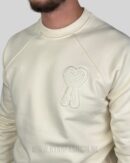 Ami Paris Embroidered Logo Sweater Cream