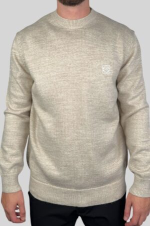 Loewe Embroidered Logo Knitted Sweater Beige