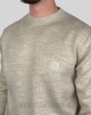 Loewe Embroidered Logo Knitted Sweater Beige