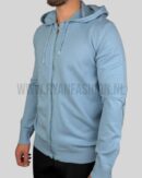 Hermes Cashmere ''Maillon Chaine d'Ancre'' Hooded Vest Light Blue