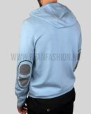 Hermes Cashmere ''Maillon Chaine d'Ancre'' Hooded Vest Light Blue