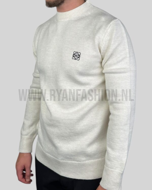 Loewe Embroidered Logo Knitted Sweater Ecru - Afbeelding 2