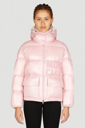 Moncler Logo Appliqué Padded Jacket Pink