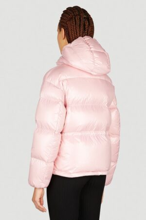Moncler Logo Appliqué Padded Jacket Pink