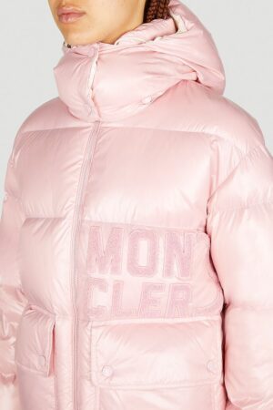 Moncler Logo Appliqué Padded Jacket Pink