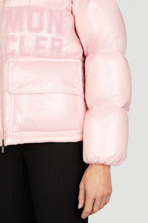 Moncler Logo Appliqué Padded Jacket Pink