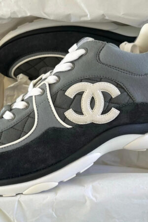 Chanel Suede Dark Grey Calfskin Sneakers