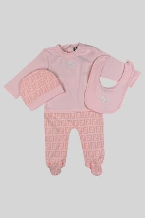 Fendi Baby Cotton Romper Pink