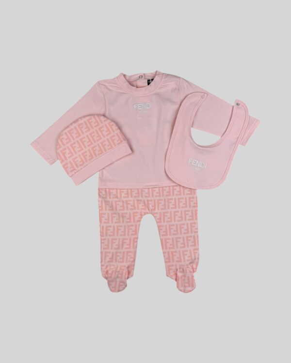 Fendi Baby Cotton Romper Pink